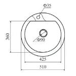 Кухонная мойка Zigmund & Shtain Kreis 505F черный базальт