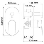 Смеситель для ванны и душа WasserKraft Donau 5341 хром