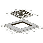 Встраиваемая газовая варочная панель Zugel ZGH601B